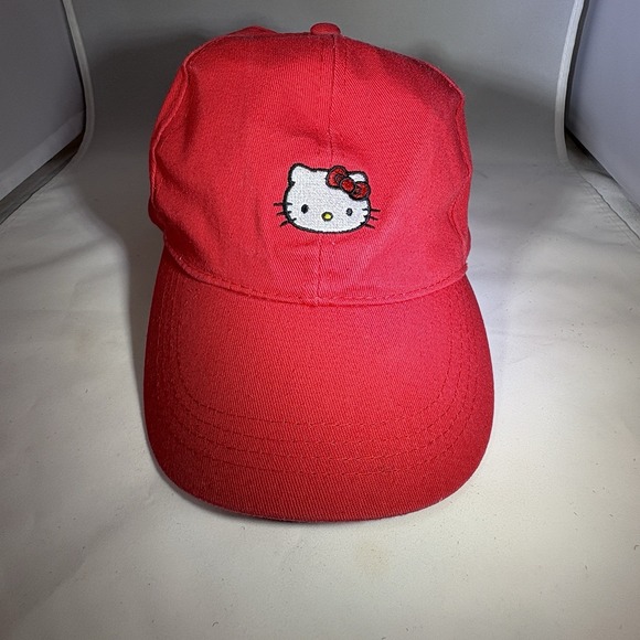 Sanrio Other - Hello Kitty Baseball Cap Strapback OS, Red/White Embroidered